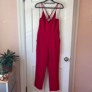 Red Express Jumpsuit with Pockets
